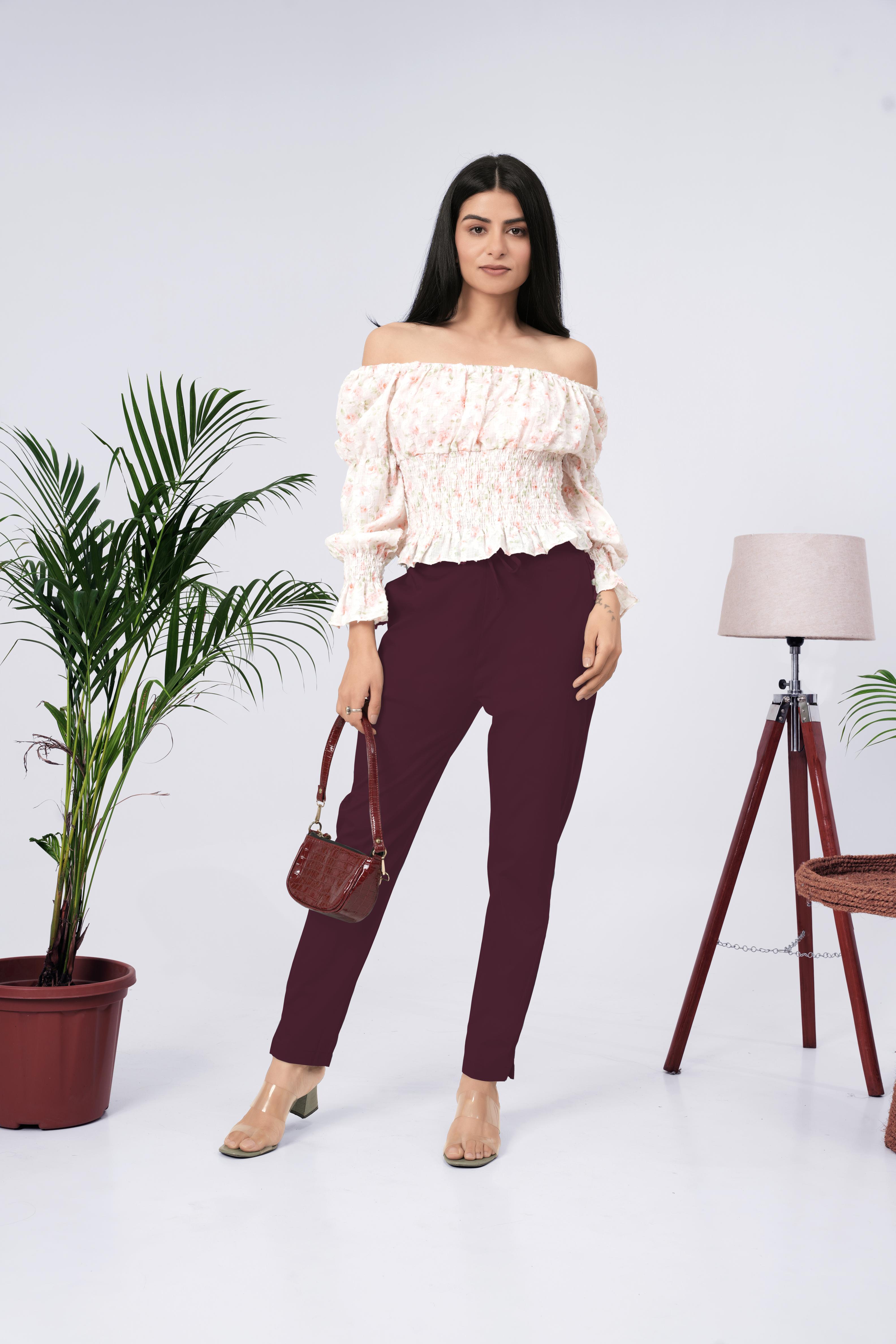 LarQi Burgandy Stretch Pants