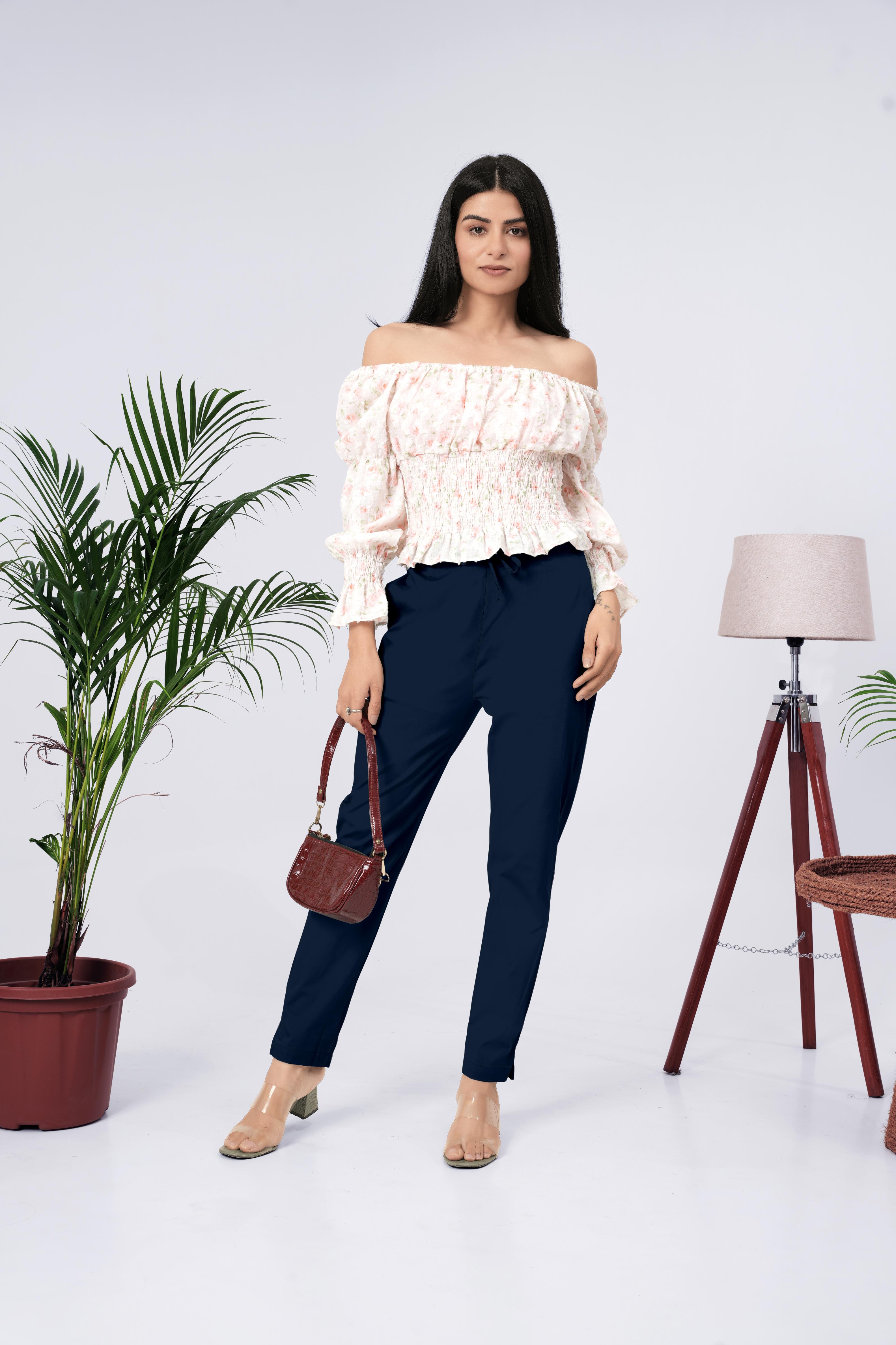 LarQi Teal Blue Stretch Pants