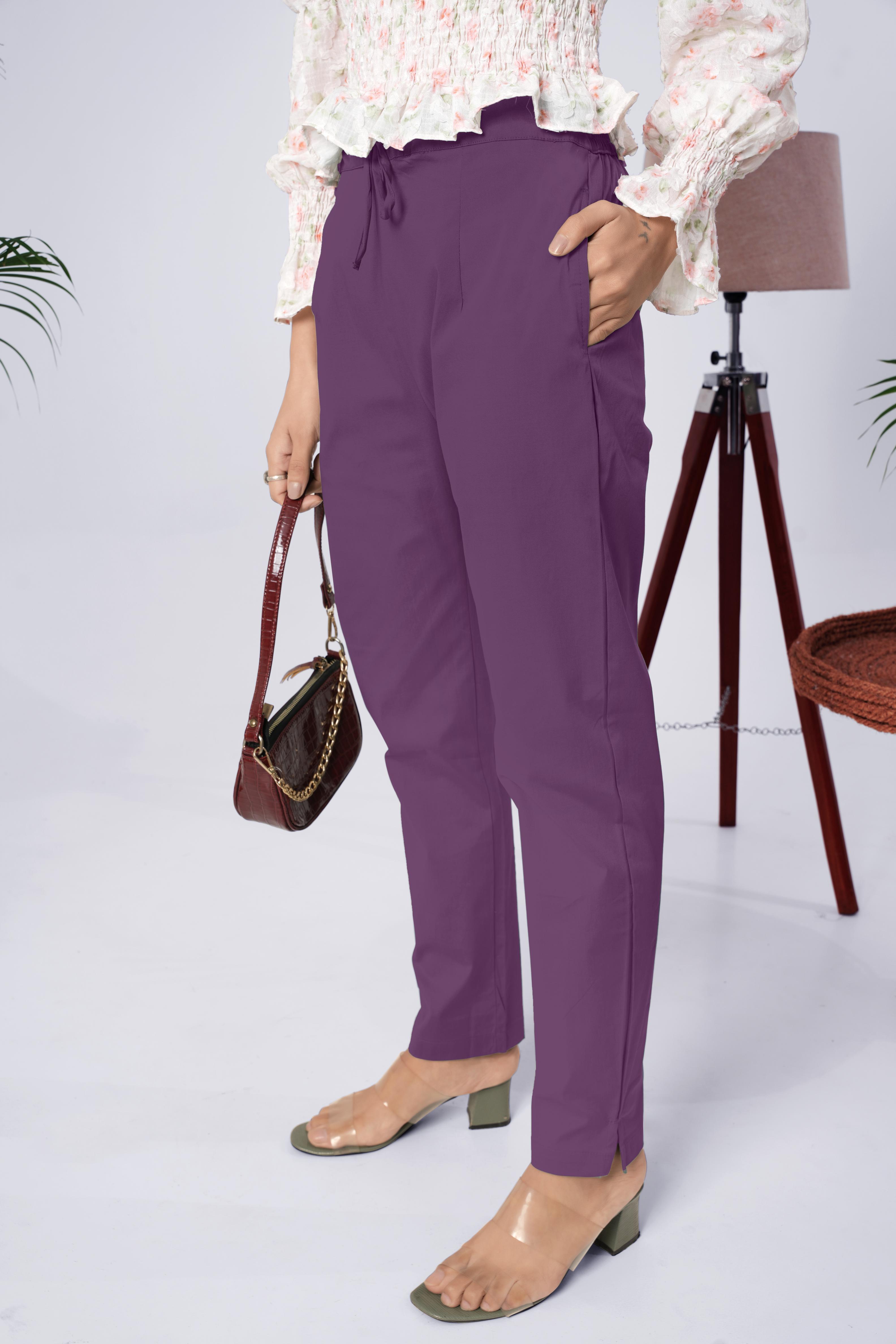 LarQi Rose Wine Stretch Pants