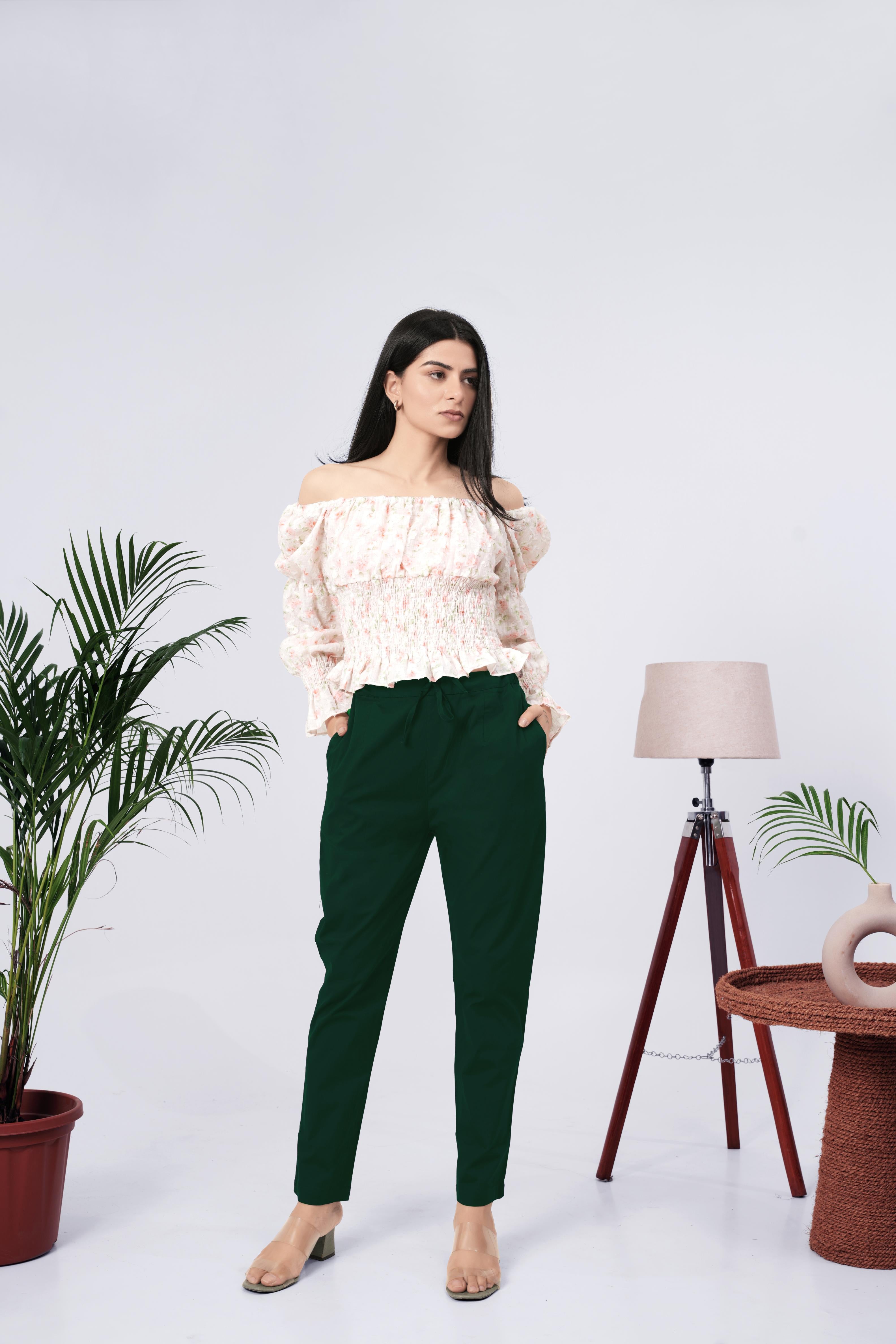 LarQi Bottle Green Stretch Pants