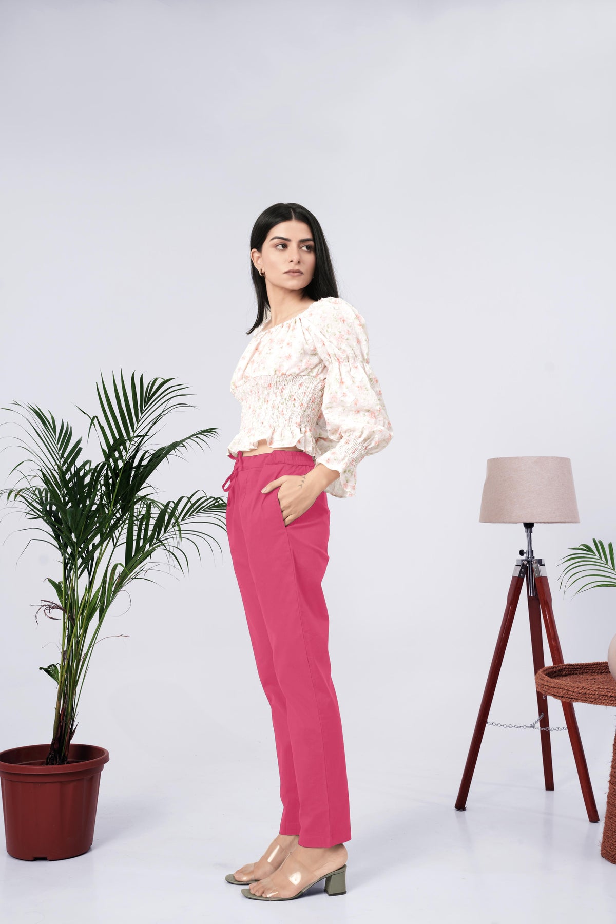 LarQi Neon Pink Stretch Pants