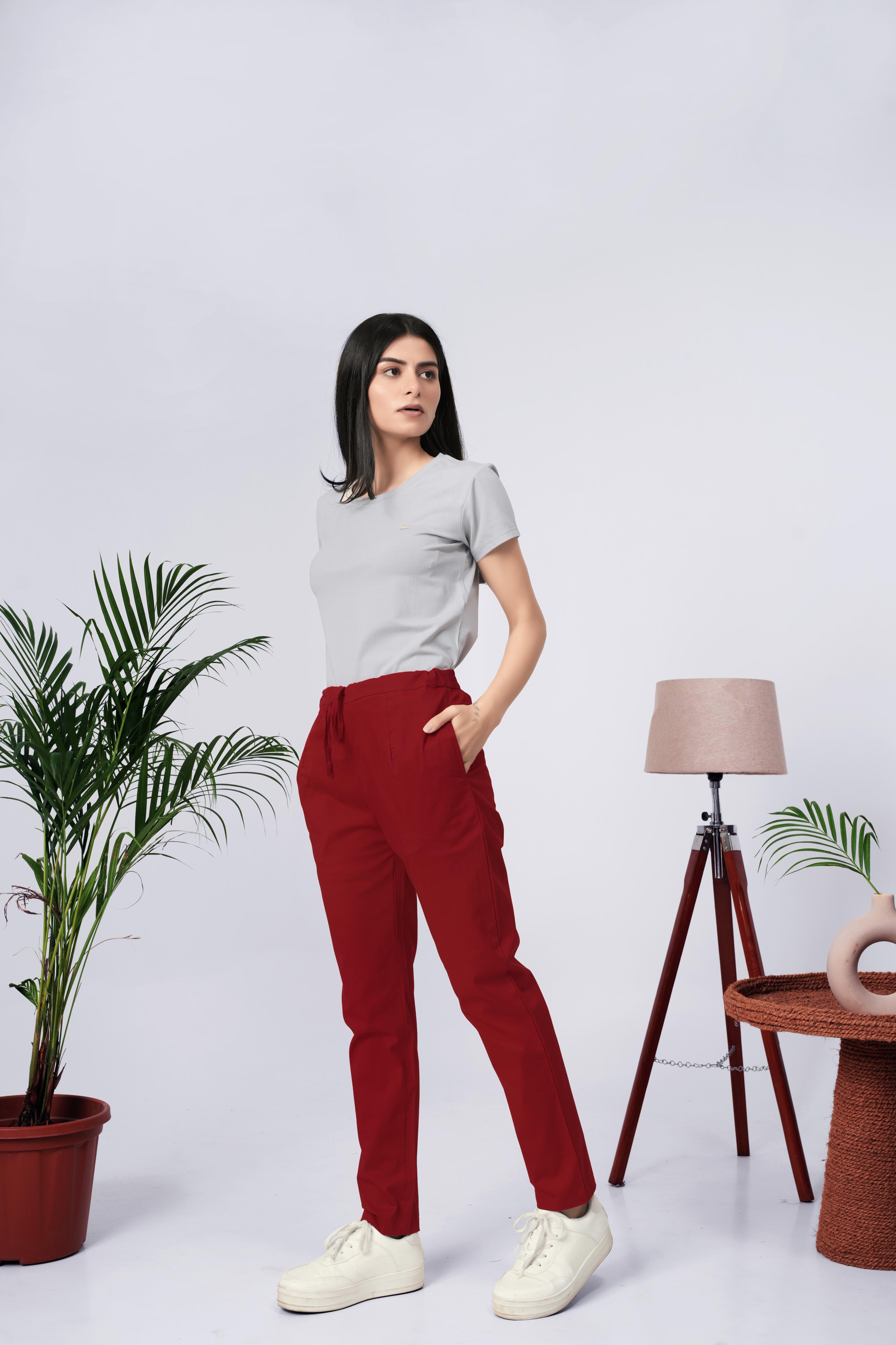 LarQi Dark Red Stretch Pants