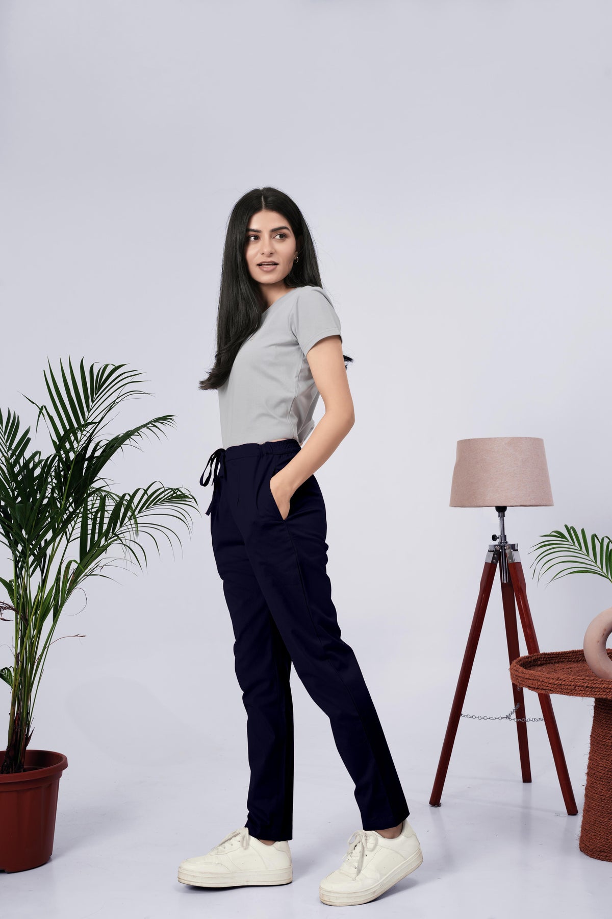 LarQi Ink Blue Stretch Pants