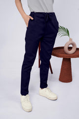 LarQi Navy Blue Stretch Pants