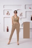 LarQi Light Ecru Stretch Pants
