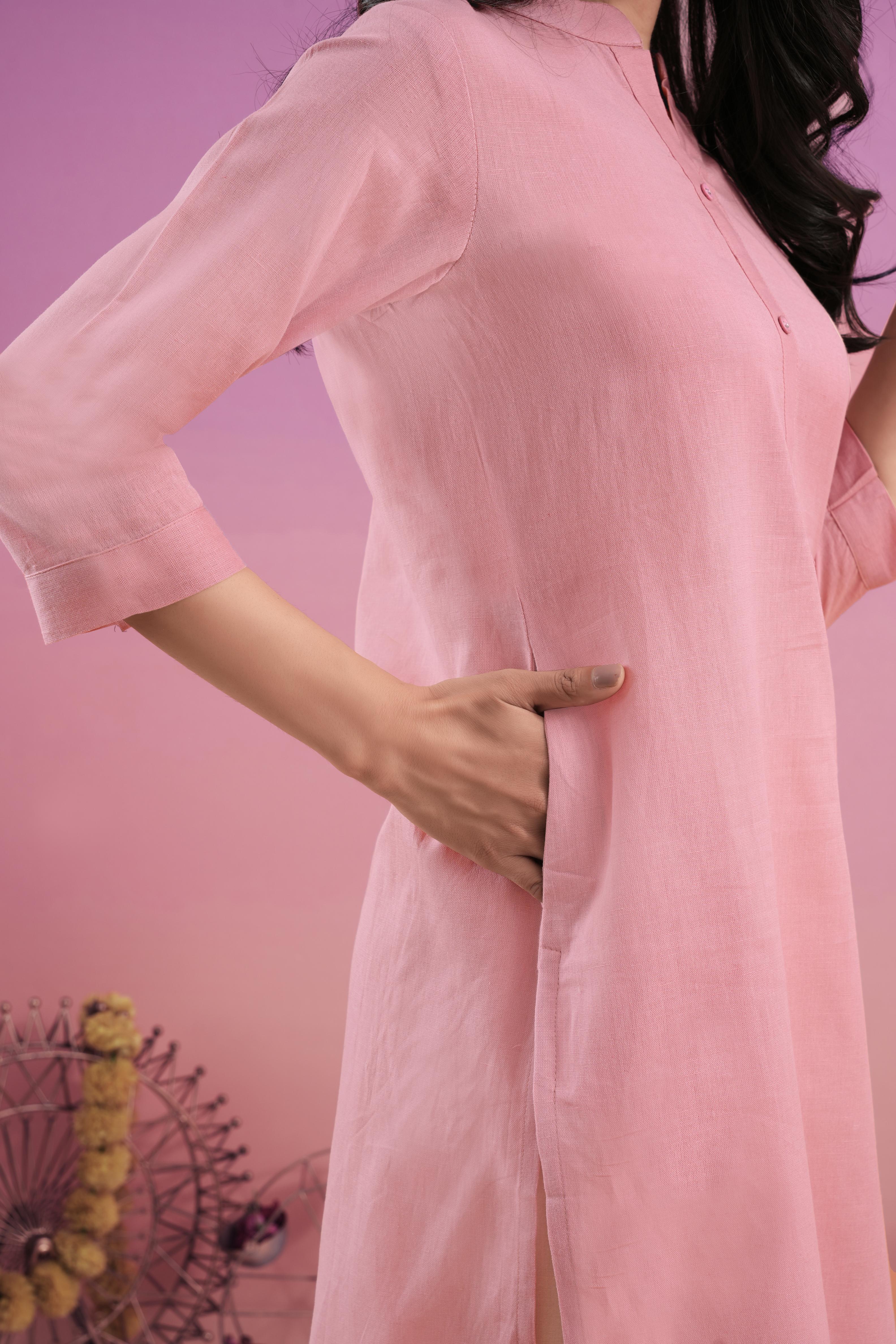 LarQi Light pink Long Kurti