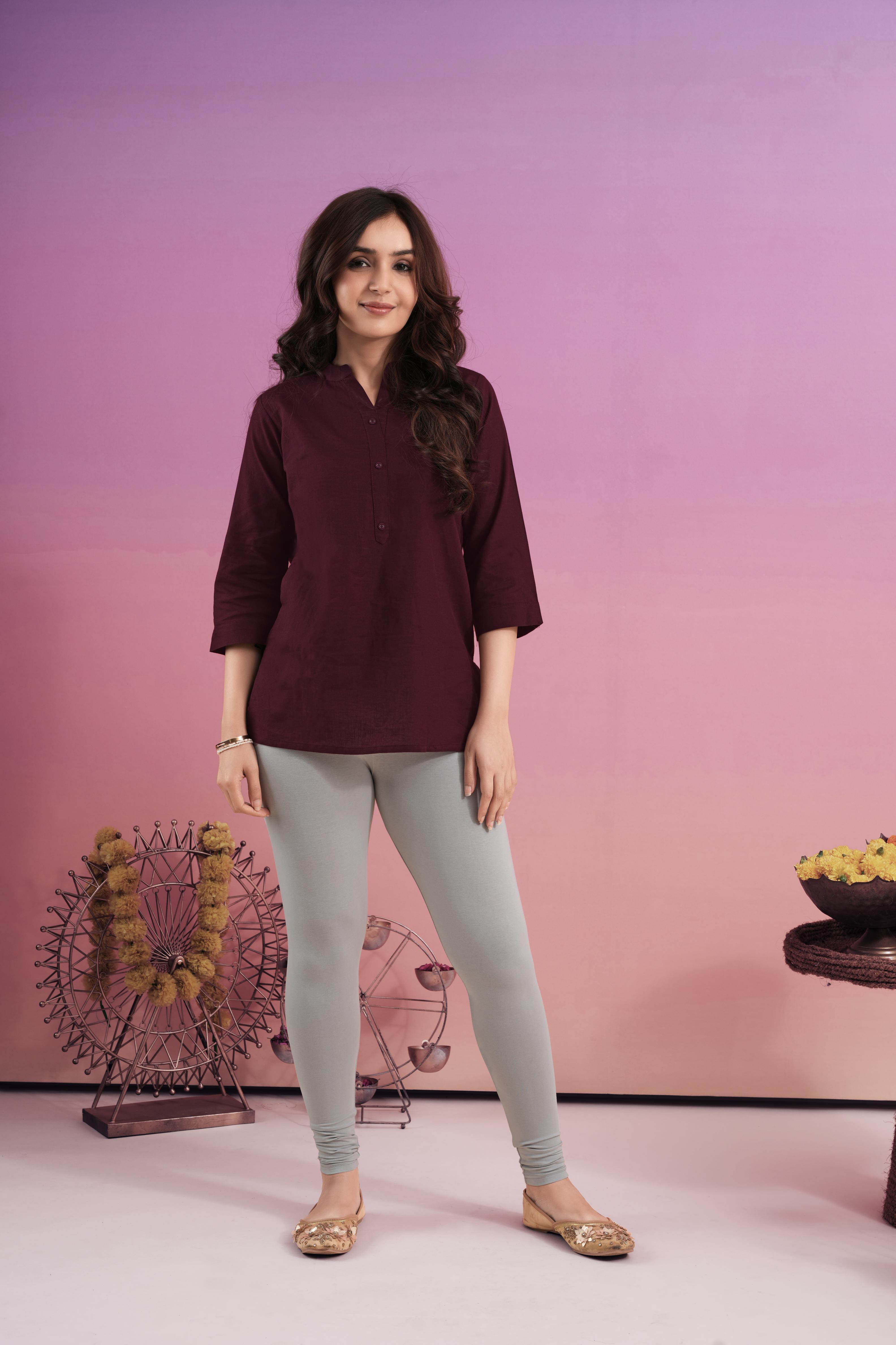 LarQi Wine Short Kurti