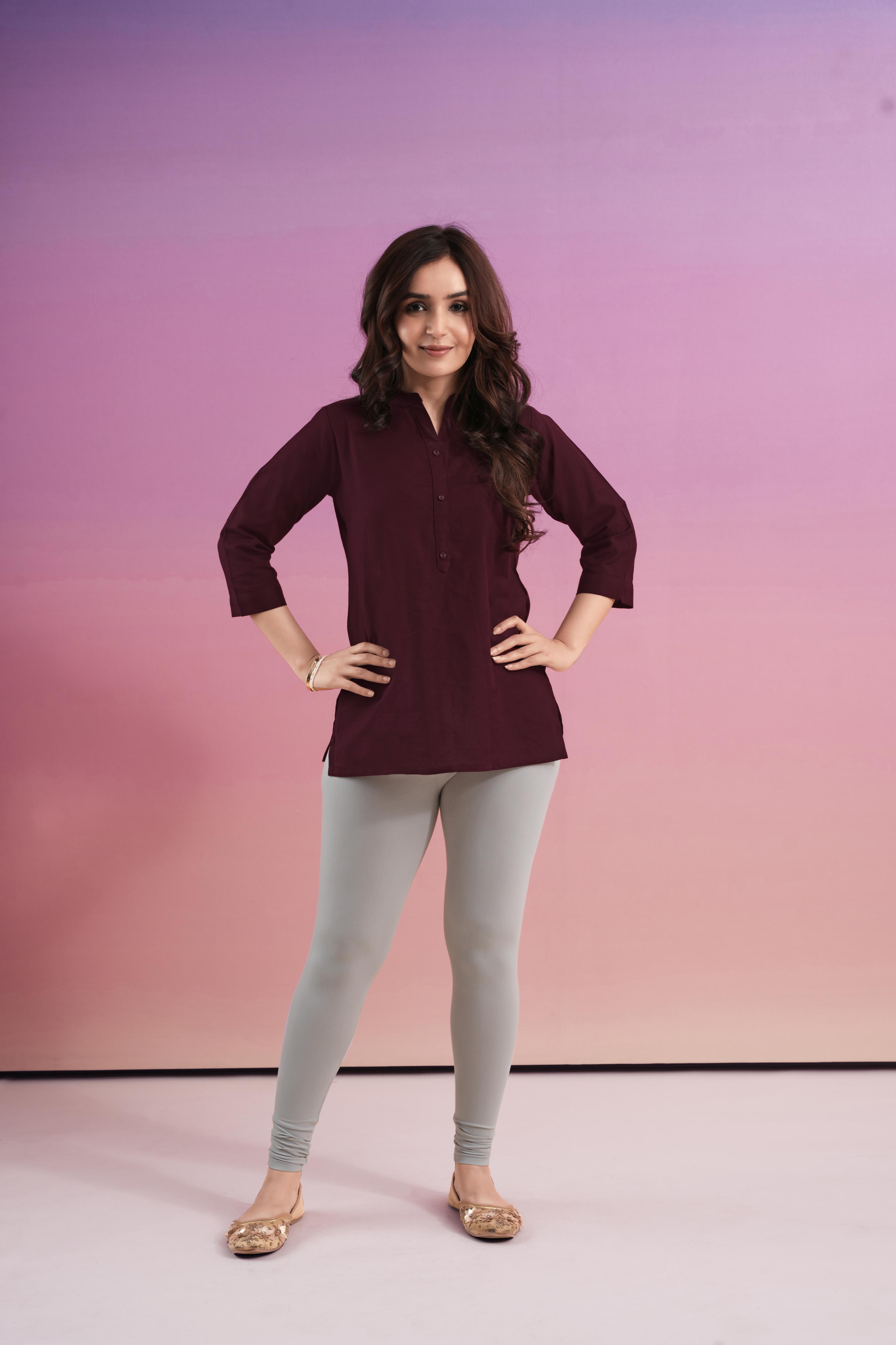 LarQi Wine Short Kurti