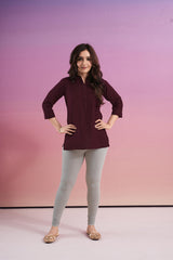 LarQi Wine Short Kurti