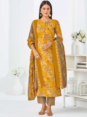 Larqi Women Pure Cotton Yellow 3 Pcs Set