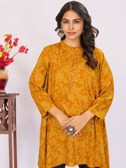 Larqi Women Viscose Rayon Yellow Tunics