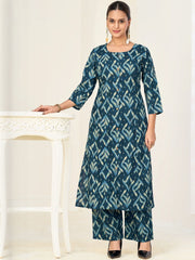 Larqi Women Pure Cotton Blue Co Ords