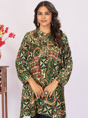 Larqi Women Viscose Rayon Green Tunics