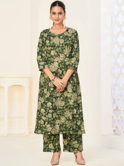 Larqi Women Pure Cotton Green Co Ords
