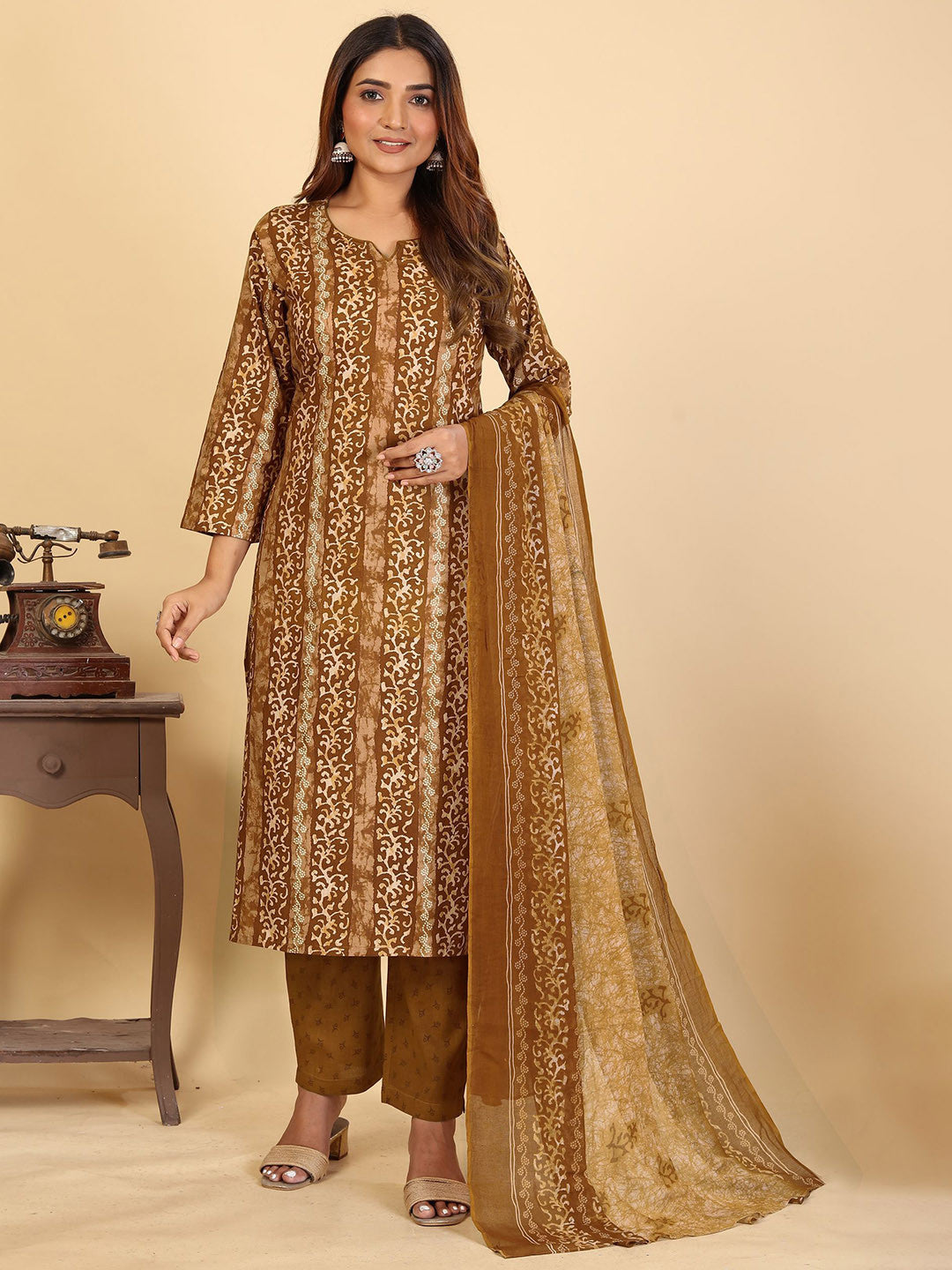 Larqi Women Pure Cotton Red 3 Pcs Set