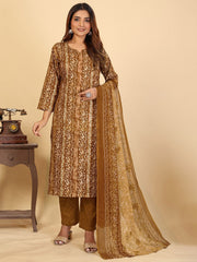 Larqi Women Pure Cotton Red 3 Pcs Set