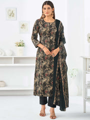 Larqi Women Pure Cotton Black 3 Pcs Set