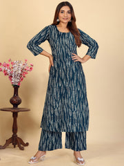 Larqi Women Pure Cotton Blue Co Ords