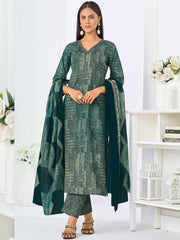 Larqi Women Pure Cotton Blue 3 Pcs Set